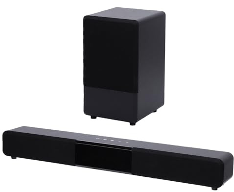 YUEHISY Haut-Parleur Bluetooth 6.3, Système de Son Surround 2.1, 60 W, HDMI EARC, Optique, AUX, USB, Surround 3D avec Télécommande, pour TV Home Cinéma (Prise UE)