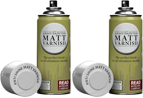 The Army Painter Anti Shine Matt Varnish for Miniature Painting - Acrylic after Quickshade Protector Spray Varnish for Miniature Wargames, DnD & Warhammer (Pack of 2)