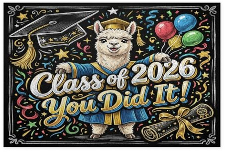 Congrats Grad Alpaka Puzzles für Erwachsene 1000 Teile You Did It Graduation Holz Gedruckt Puzzles Klasse 2026 Muster Dekorationen für Home Entertainment