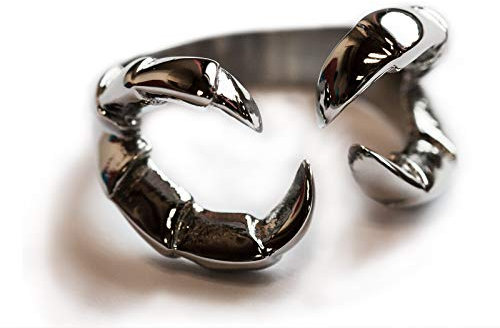 Fly Style 1 Stück Ringe aus Edelstahl - Totenkopf, Alien, Drache, Eisernes Kreuz, Ring Grösse:22.0 mm, Modelle:Adlerklaue Eagle Indianer