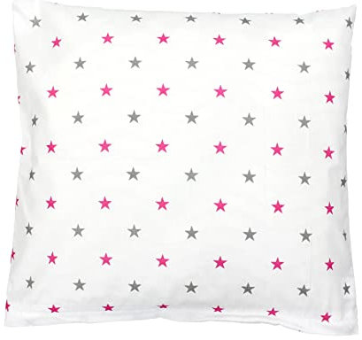 TupTam Kissenbezug Gemustert Bunte Kissenhüllen Dekokissen für Baby und Kinderzimmer, Farbe: Sterne Rosa/Grau, Größe: 40 x 40 cm