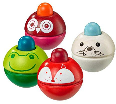 Selecta Babywelt Holz Quietschkugel Animino Tiere Roll- & Quietschspaß 61059