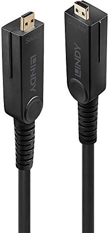 LINDY 38323 40m Fibre Optic Hybrid Micro-HDMI 18G Kabel mit abnehmbaren HDMI- & DVI-Steckern