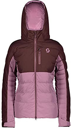 Scott W Ultimate Down Jacket Colorblock-Pink-Rot, Damen Daunen Isolationsjacke, Größe S - Farbe Red Fudge - Cassis Pink