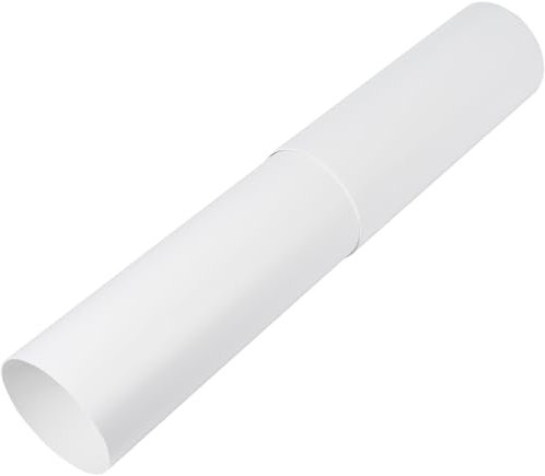 Ø 4'' Inch / 100 mm - 12'' Inch / 0.3m Long Adjustable Through-Wall White Vent Duct - Different Vent Covers on Both Sides Possible - for Vent Dryer kit - Plastic Pipe - Exhaust Duct Adjustable Length