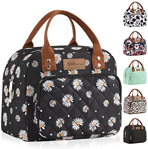 HOMESPON Insulated Lunch Bag for Women Men Work Adult Cool Bag Lunch Box Container Ladies Lunch Tote (Daisy)