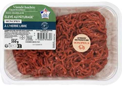 Monoprix Viande hachée de boeuf façon bouchère 5% mat. gr. - La barquette de 350 g