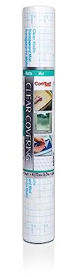 Con-Tact Brand Creative Clear Covering, Versatile and Self-Adhesive Shelf Liner, Ideal Privacy Film, Protective Clear Vinyl, 18'' x 50', Matte