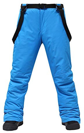 Uobtxw Snowboard-Männer Ski Pants wasserdichte Suspenders isoliert Lätzchen Snow Hose Hose (Blue, L)