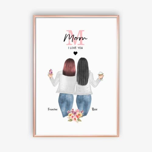 MyMagicMemory-Geschenke für Mutter | Mama personalisiertes Poster - Muttertagsgeschenk für Mama - Geburtstagsgeschenke für Mama mit Namen und individuell gestalteter Bildkarte (DIN A4)