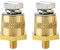 Ampper M6 Thread Male Brass Battery Terminal Charging Posts, M6 Battery Post Adapter (+/-) with Top Bolts for Extension, Pack of 2