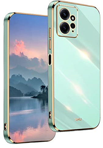 UPLAI Hülle für Xiaomi Redmi Note 12 4G, Ultra Dünn Stoßfest Handyhülle mit Mode-Galvanik-Design, Prämie TPU und Sanft Silikon Schutzhülle.(Grün)