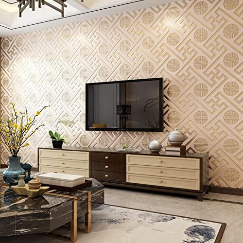 Papier Peint Imperméable Papier peint quadrillage rétro non autocollant Papier Meuble Rouleau Decoratif Stickers Muraux Salle de Bain Fresque Murale Salon