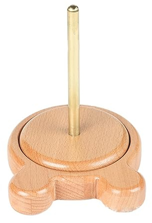 RoseFlower Garnhalter-Ständer, Schöne Bärenform Garnkugelhalter aus natürlichem Eichenholz, Spindeln, wirbelnder Garnhalter zum Häkeln, Geschenk für ältere Frauen - 6,3 * 4,6 Zoll