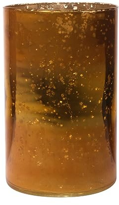 INNA-Glas Glas Tischvase Rigoberto, orange-braun-klar, 20 cm, Ø 12,5 cm | Mitte Gold - Moderne Design Vase