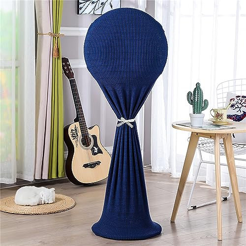 Treer Cubierta de Ventilador de Pie a Prueba de Polvo, Fundas de Ventilador Anti-Polvo Lavable Protectora para Eléctrico Ventilador de Suelo Doméstico Interiores y Exteriores (35-55x150cm,Azul oscuro)
