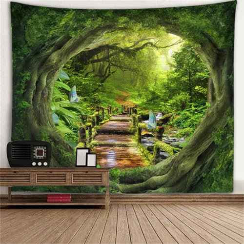 Hoisy Tapisserie Wand, Wandteppich Schlafzimmer Dschungel Tapisserie 130x150cm Wandteppich Boho