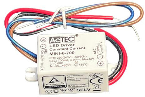 A2ZWORLD LED-Treiber, Konstantstrom, 6 W 700 mA 4-9 V, Mini-Netzteil für LED-Streifen, IP65