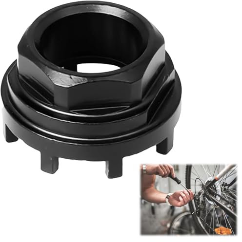 ARTGHJL Fahrrad Lockring Tool, 42mm Innenlager Werkzeug mit 8 Zähnen Verschlussring, Fahrrad Tretlager Werkzeug Kompatibel mit Shimano SRAM ISIS 8-Stufen-Innenlagerschalen, Schwarz