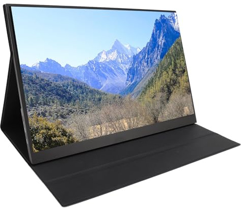 Vikye Portable Monitor, 18 Inch 2.5K IPS Panel HDMI Computer Display with Speakers, 144Hz Refresh Rate, 16:10 External Expansion Display with Stand