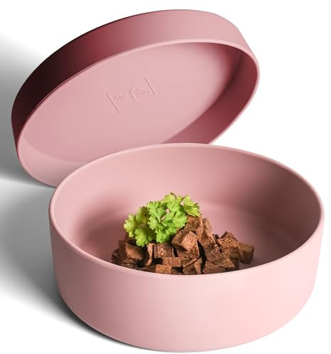 ne&no® Ciotola per cani in silicone, 1200 ml, con coperchio per cani di piccola e media taglia, chiusa ermeticamente in frigorifero, ciotola per cani antiscivolo, set di ciotole per cani