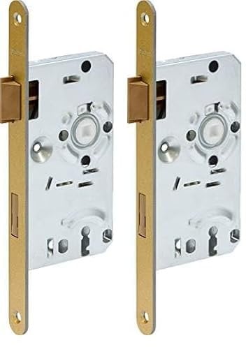 ABUS - Einsteckschloss für Zimmertüren ES BB R G 55 72 20-61674, Gold (Packung mit 2)