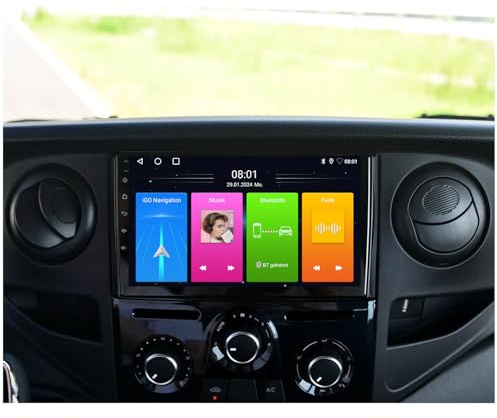 9 Zoll HD Auto Radio Autospieler 2+32GB GPS Navigation Carplay/Android Touchscreen Player Autoradio, Ersatz für FIAT Iveco Daily IV V VI Citys Bus Kasten Kombi Furgon MK5 MK6 Estate 2006-2024