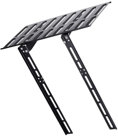 HOMSFOU Wall Mounted Steel Router Storage Rack with Cable Organizer, Small Floating Tv Shelf and Screen Storage, Universal Utility Rack for Living Room and Office
