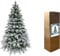 SHATCHI 6ft/1.8m Lapland Fir Snow Covered Bushy Artificial Christmas Tree Flocked 935 PE/PVC Tips Hinged Branches Metal Stand Xmas Home Snowy Decorations, Green, 180CM