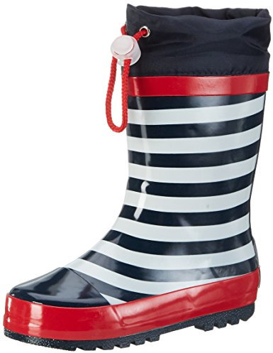 Playshoes Kinder Gummistiefel aus Naturkautschuk, trendige Unisex Regenstiefel mit Reflektoren, Maritim, 20/21 EU