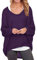 ZANZEA Damen Lose Asymmetrisch Jumper Sweatshirt Pullover Bluse Oberteile Oversize Tops Lila EU 38-40/Etikettgröße M