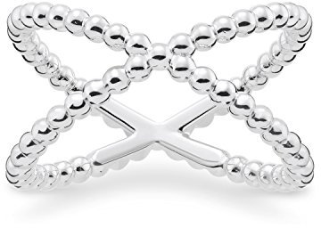 THOMAS SABO Überkreuzter Dots Ring, Größe 50, Sterlingsilber, TR2152-001-21