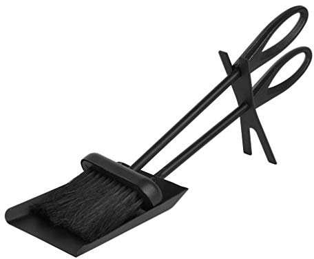Hearth and Home Fireside Dustpan And Brush Set Black 15