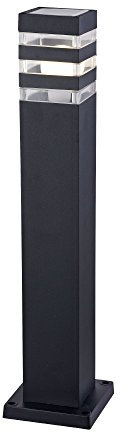 MAYTONI DECORATIVE LIGHTING Schwarze Wegeleuchte, aus Aluminium, Säule eckig, IP54, Glasschirm, 1-flammig, excl. 1 X E27 (60W)
