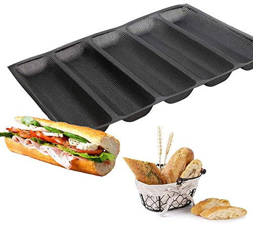 Silicone Bread Mold 5 Loaf Baking Mould Flexible Reusable Forms Shapes Non Stick Perforated