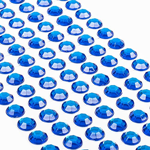 Movoja Dunkelblaue Strasssteine - runde Glitzersteine 147 Stück 10 mm selbstklebend zum Verzieren und Basteln | Schmucksteine zum aufkleben | Steinchen Dekosteine Bastelsteine Dunkelblau Blau