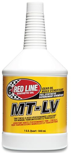 Red Line 50604 MT-LV 70W/75W GL-4 High-Performance Full Synthetic Gear Oil Lubricant for Manual Transmissions & Transaxles - 1 Quart