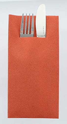 Mank Airlaid Besteckservietten Uni | 40 x 40 cm | 1/8-Falz | Premium Einweg-Serviette | saugstark | Basic | 75 Stück (Terrakotta)