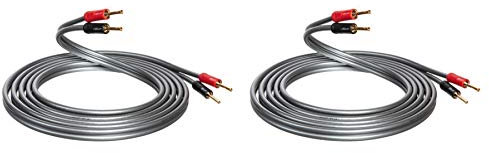 QED Reference XT40i Speaker Cable 4 Metre Pair, Two Cables Terminated Gold Plated QED Airloc Forte ABS 4mm Banana Plugs On All Ends 8 Plugs In Total