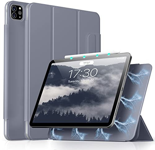 kenke Schutzhülle für iPad Pro 27.9 cm (11 Zoll) 2020 & 2018, automatische Sleep/Wake-Funktion für iPad Pro 27.9 cm (11 Zoll) 2. Generation [unterstützt Apple Pencil Paar & Aufladung], Lavendel