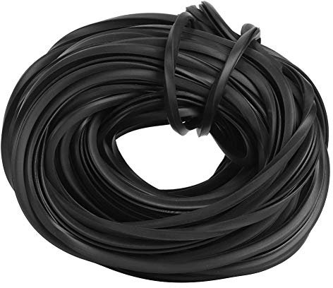 Tira De Goma Invernadero Negro Línea De Tira De Goma Cable Accesorios De Invernadero Suministros Para Sellado De Vidrio(18M)
