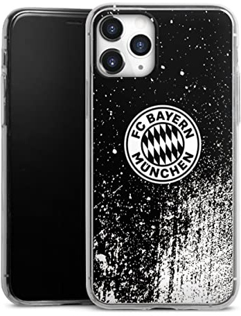 Slim Case kompatibel mit Apple iPhone 11 Pro Silikon Handyhülle transparent Hülle extra dünn FC Bayern München Offizielles Lizenzprodukt FCB