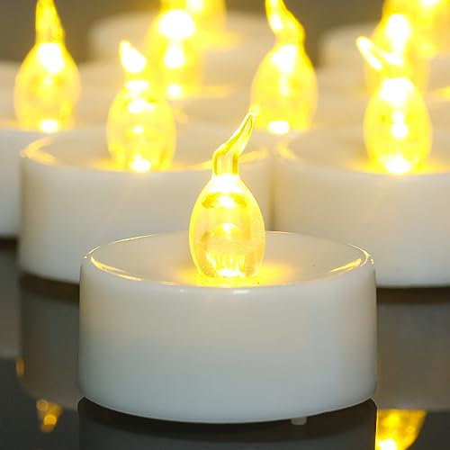 Ymenow LED Teelichter mit Timer, 12 Stück Elektrisches Teelicht LED Kerzen mit Timerfunktion Flackernde Flamme Kerzen Lange Brenndauer für Halloween Weihnachten Wohnzimmer Saisonale Deko, Warmweiß