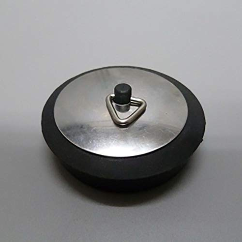 Saneaplast Deckel für Waschbecken/Bidet/Badewanne mit Abdeckung, 55 mm, Gummi/Blech Schwarz/Edelstahl 321214
