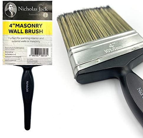 Nicholas Jack 4 Masonry Paint Brush for Painting Walls - All Round Outdoor Masonary Paint Brush for Brickwork