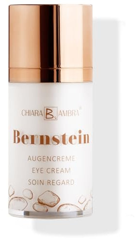 CHIARA AMBRA Bernstein Augencreme, hochwirksame Anti-Aging Pflege, Anti-Falten, mit Inhaltsstoffen natürlichen Ursprungs, nachweislich bis zu 47% weniger Falten, weniger Faltentiefe, Akazien-Kollagen,
