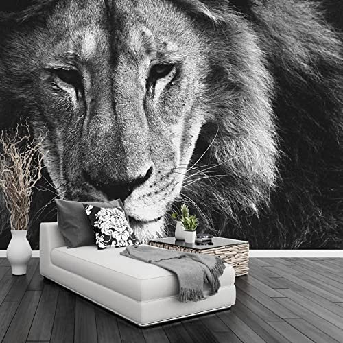 YABAOST Selbstklebendes Wandbild 250X175Cm 3D Wandtattoo Wandsticker Schlafzimmer Grau Tier Löwe Wanddeko Wandaufkleber Wohnzimmer Tapete Wasserdichtes Pvc Wandbild Hintergrund