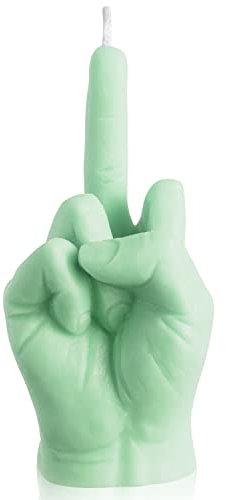 GROBRO7 Middle Finger Candle Dänischer Pastellduft Raumdekoration natürliches Sojawachs Kiefern Räucherstäbchen Aromatherapie, Gesten Kerzen für Schreibtisch, Festival Party Housewarming Gift(Grün)