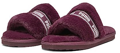 PUMA Women's Fashion Shoes FLUFF Slide Sandal, DARK JASPER-WARM WHITE, 40.5