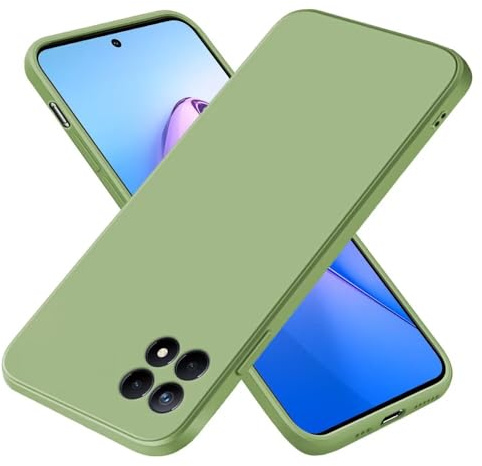 EASSGU Funda para Realme 8i / Realme Narzo 50 (4G) (6.6 Inches), Carcasa de Silicona Suave de TPU - Verde Matcha